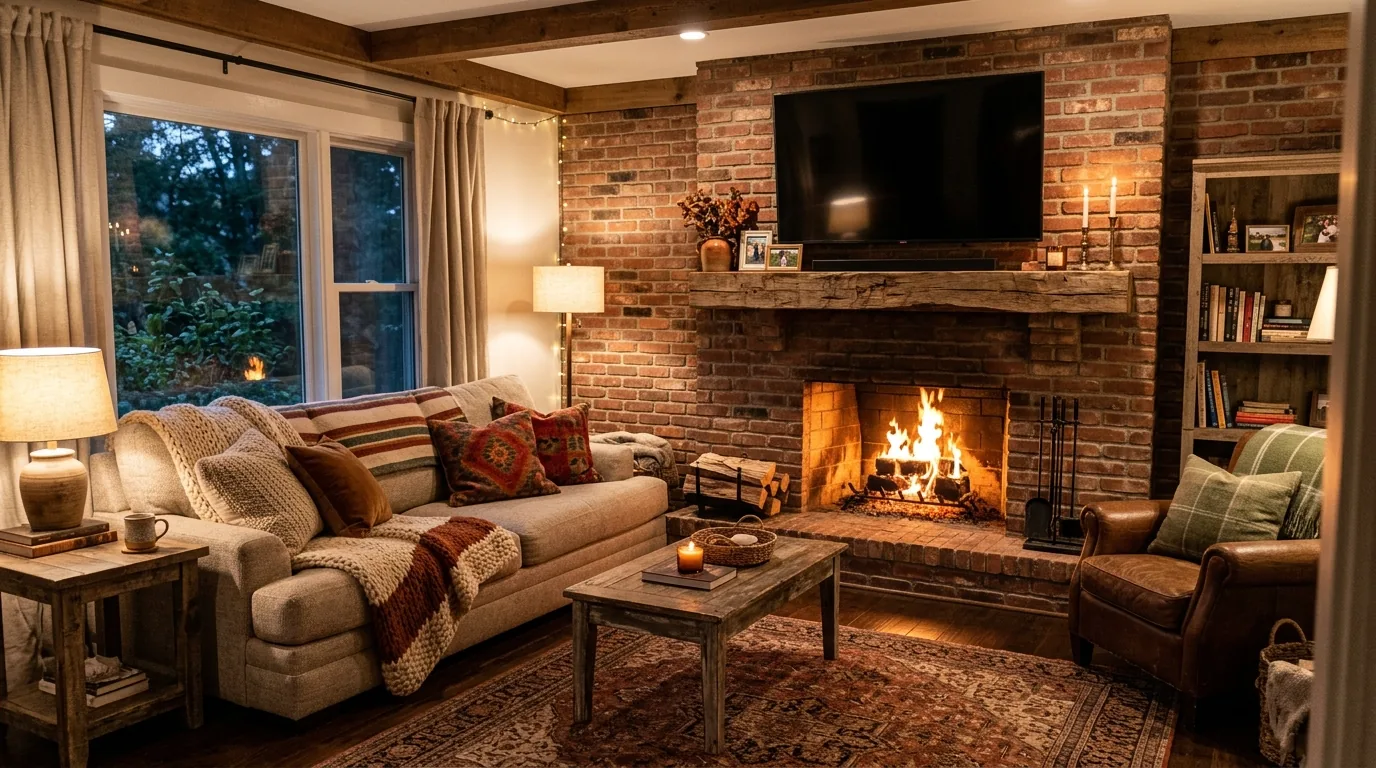 Balance the layout so seating faces both features